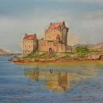 JS Eileen Donan Castle Watercolour Pastel